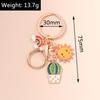 Cute Rainbow Keychains Enamel Plant Cactus Sun Charms Keyrings Souvenir Gifts for Women Men Car Key Handbag Pendants Key Chains