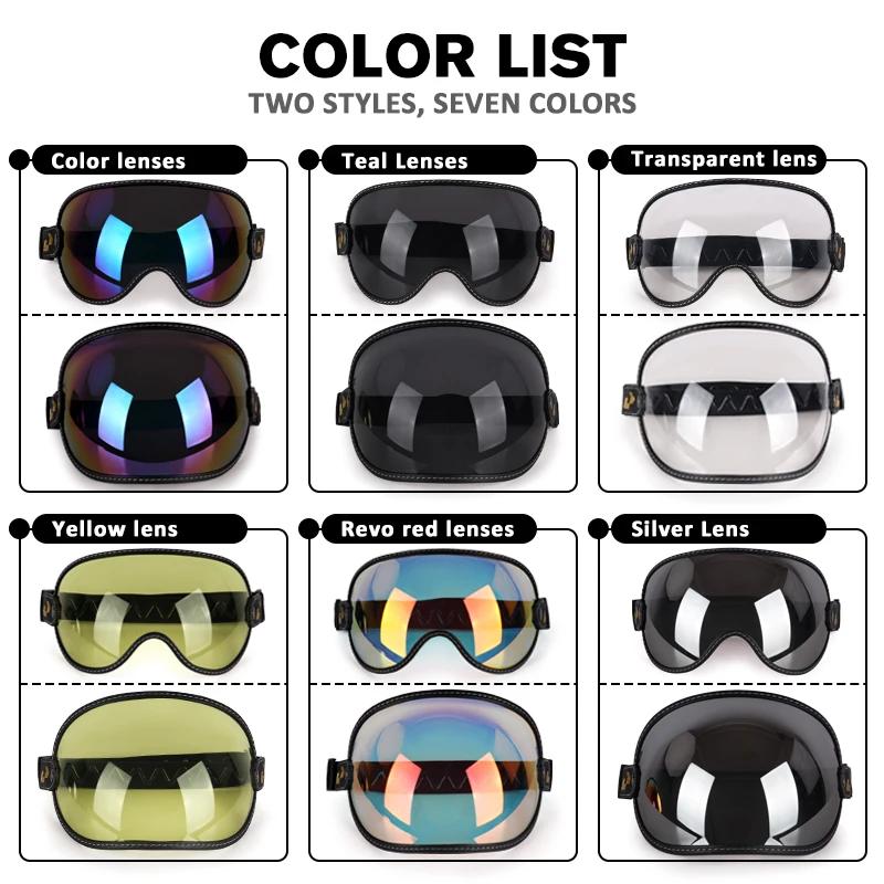 Uchoose Adatta a Tutti Casco Integrale Mezzo Casco Moto Vintage Retro Scudo Bolla Visiera Lente Occhiali da Sole Occhiali Accessori