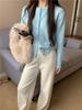2024 Stylish Red Gold-Buckled Christmas Sweater Jacket for Women