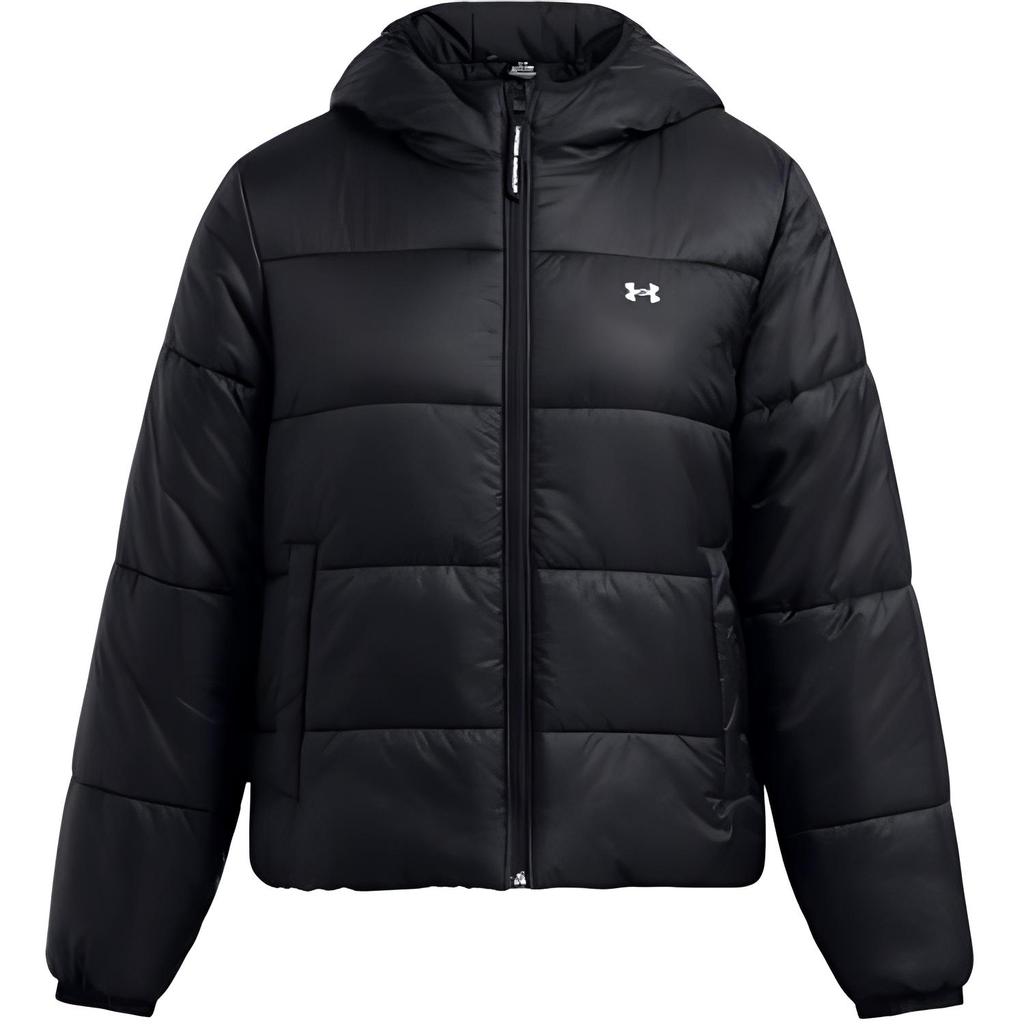 Under Armour Logo Hooded Zip-Up Loose Long Sleeve Jacket Women jackets Black 1389183-001