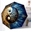 1pc Sturdy 8-Bone Auto Umbrella, Bagua Formation Butterfly Umbrella, Digital Printed, Foldable Umbrella for On-the-Go Outdoor Use