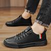 Black chef men's shoes summer waterproof and non-slip kitchen work flat shoes one pedal men's leather shoes casual trendy shoes