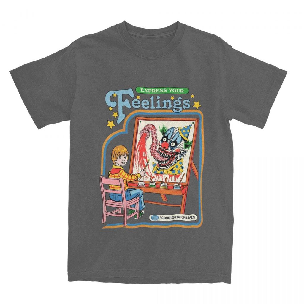 Men Women's Express Your Feelings Horror Art T Shirts Merchandise Creepy Artist Cotton T-shirt Clothing Awesome Tees New Arrival