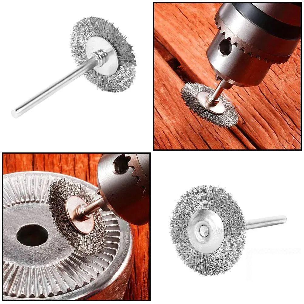 Brush Head Wire Brush Set Electric Grinder Rotary Tool Brushes for Deburring Polishing Rust Removal Walnut Wenwan Cleaning