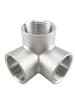 304 Stainless Steel Internal Threaded 3D Tee and Four/Five-Way Connector, DN25 Water Pipe Fittings