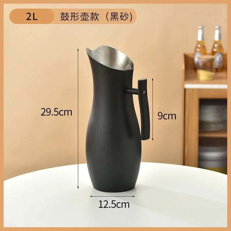 304 Stainless Steel Cold Water Boiled Cup Golden Ice Freeze Kettle Beer Jar for Bar Fruit Juice Red Wine with Divider