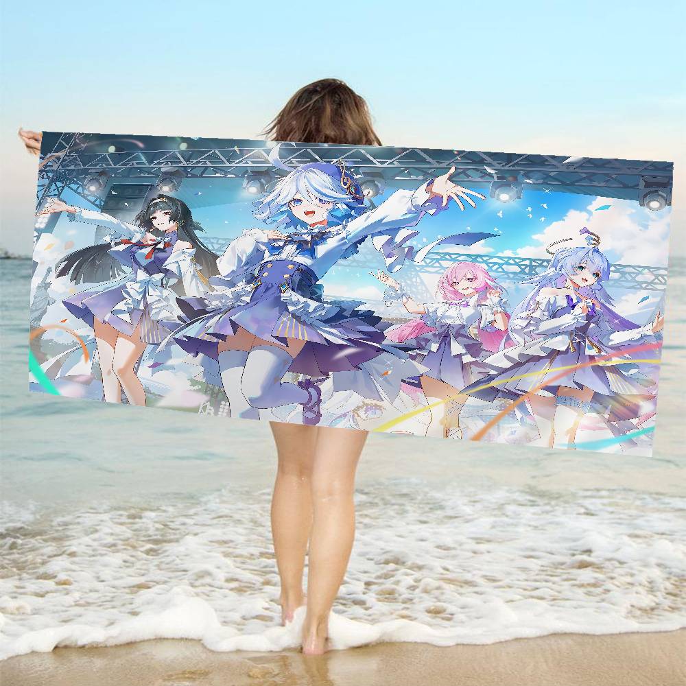 Genshin Impact Game Microfiber Printed Beach Towel Mountain Climbing Yoga Beach Swimming Running Absorbent Soft Towel