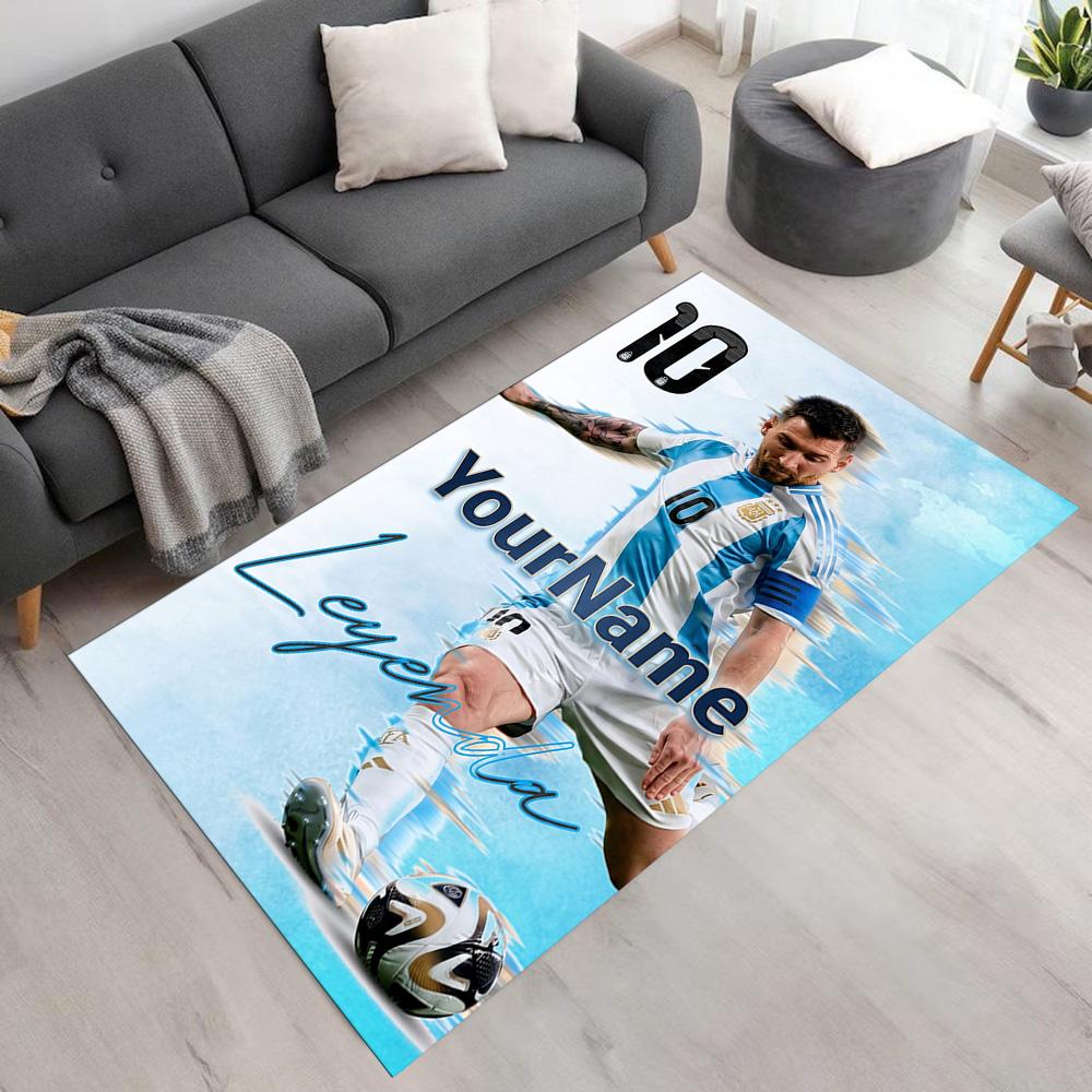 Messi Customizable Name Floor Mat Design for Hallway Bedrooms Outdoor Playrooms Antislip Carpet Office home decor Wedding Party Gift