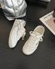 Retro Inner Height Increase Women's Autumn New Versatile Flat White Shoes Sports and Leisure Board Shoes