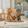 Comic Cartoon Dogmans Pillow Case Silky elegant Comfort Sofa Bed Invisible zipper