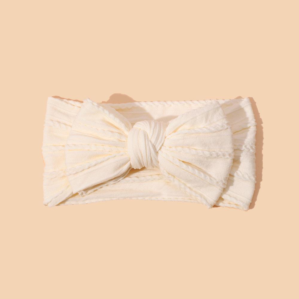European & American Children's Double-Layer Bow Headband - Soft Nylon Infant Fontanel Protection 