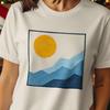 Minimalist Mountain Sun T-Shirt, Abstract Landscape Graphic Tee, Nature Adventure Apparel