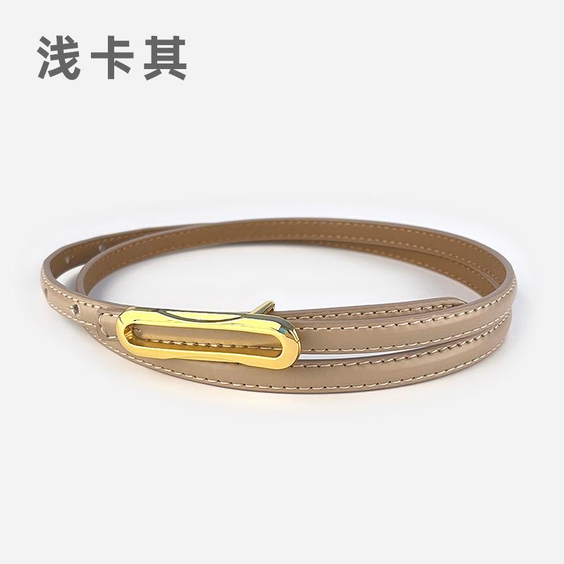 Leather Women'S Thin Belt Cowhide With Casual Pants Dress Women'S Thin Belt