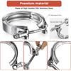 AKIHISA 1.5 Inch 304 Stainless Steel V Band Clamp, For Turbo Exhaust Down Pipes Flange Kit, Racing Ford Pickup Truck Exchange Exhaust Accessories
