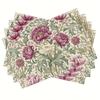 Vintage Floral Peony Pattern Placemats Linen Fabric Botanical Table Mats Classic Kitchen Decor Elegant Dining Table Protectors
