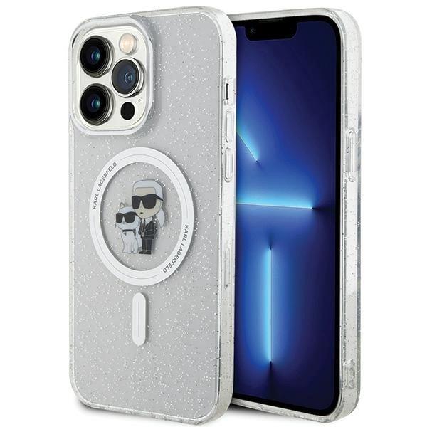 Karl Lagerfeld Klhmp15Xhgkcnot Iphone 15 Pro Max 6.7 Transparent Hardcase Karl&Choupette Glitter Magsafe