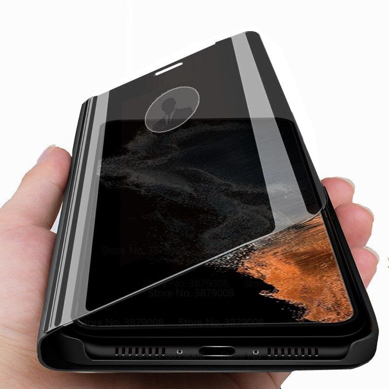 

Чехол для samsung s22 ultra, умное зеркало, откидная крышка для samsung galaxy s22ultra s 22 22ultra 2021, чехол для телефона с магнитной подставкой