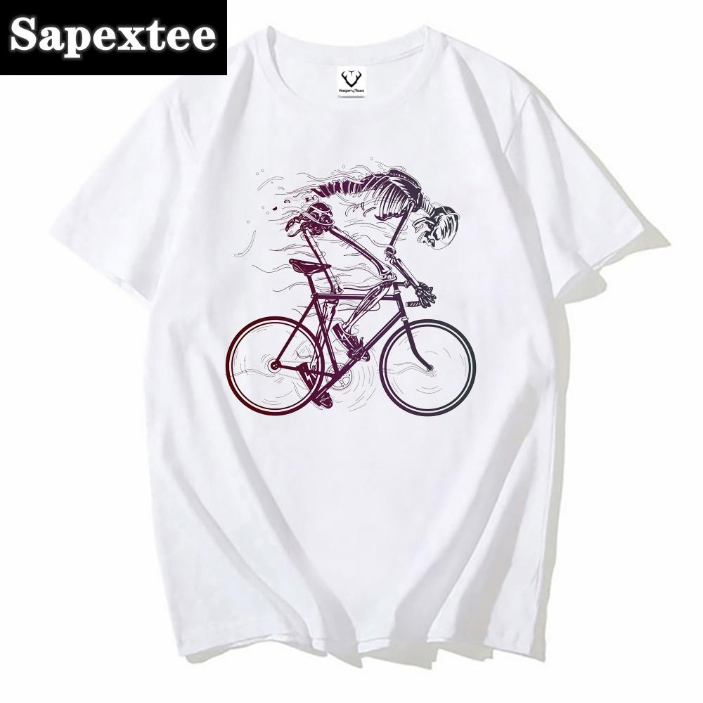 Bicycles MTB Print T Shirt Summer Men T-shirt Downhill Biking Print Casual Heartbeat Stimulation Exercise Male Harajuku Tshirt