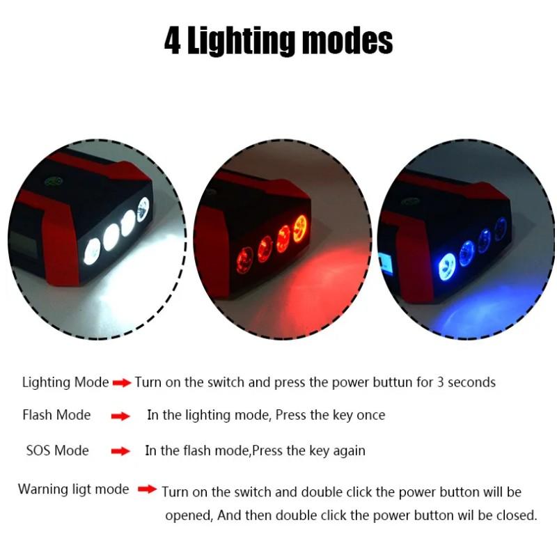4-in-1 89800mAh 12V Power Assisted Starting Vehicle Emergency Starter Charger Booster Battery Pack