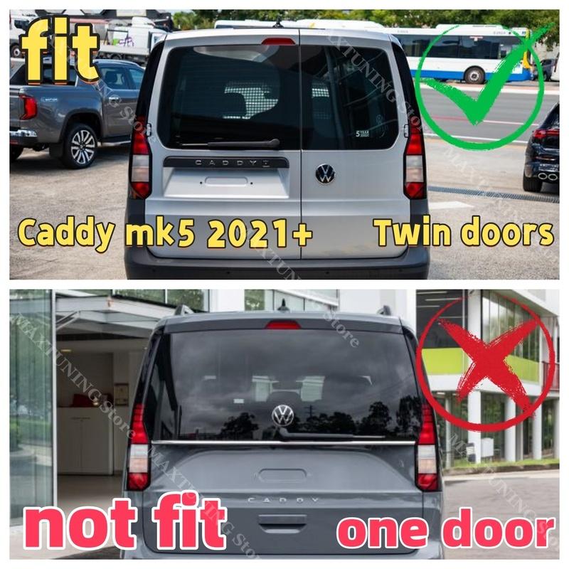 2pcs ABS OEM Roof Spoiler for Volkswagen VW Caddy MK5 Cargo & Maxi 2021-2025 Twin Door Tail Wing Bodykits Splitter Styling Gloss