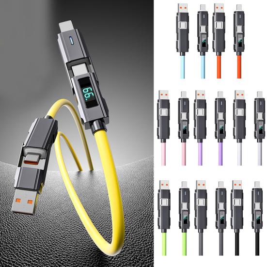 100CM 4-In-1 Lade-Displaykabel LED A USB Typ-C 8Pin PD Tragbares Schnellladen