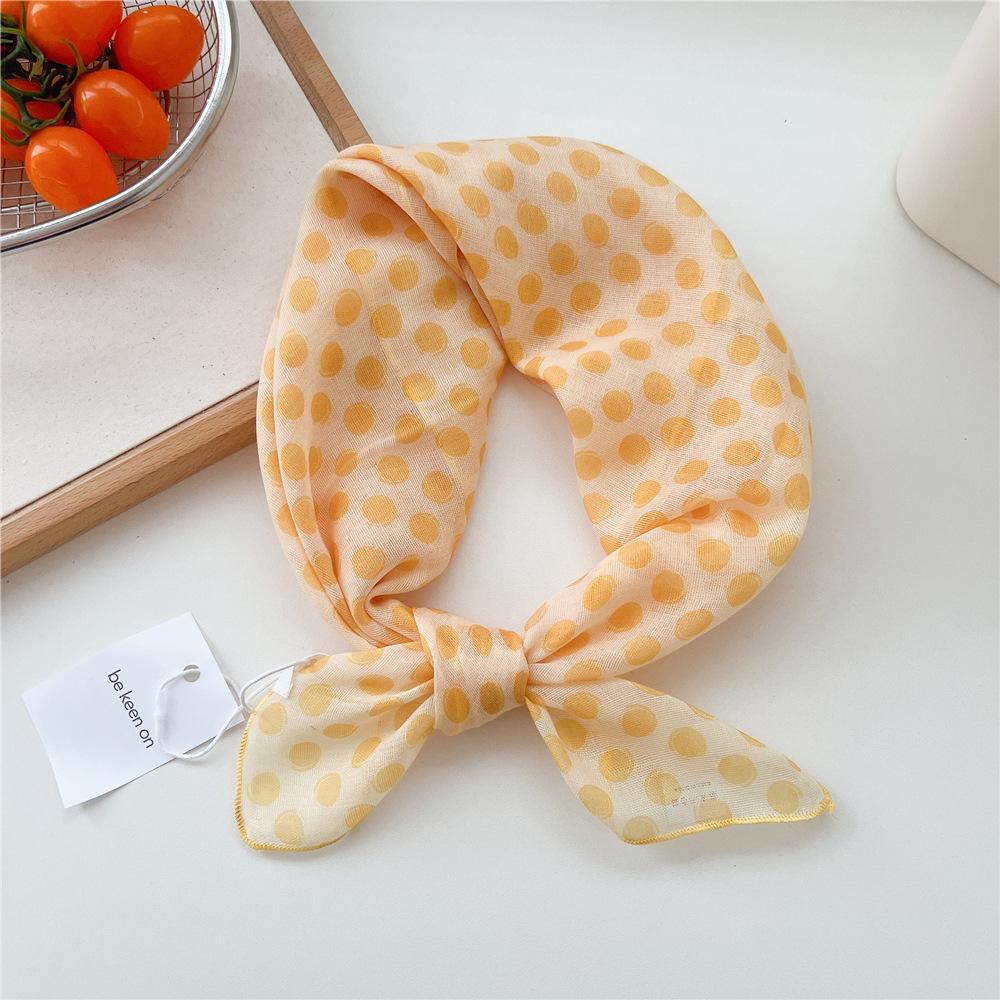55 Polka Dot Silk Scarf: Spring Summer Korean Fashion Headscarf & Decorative Hairband for Women