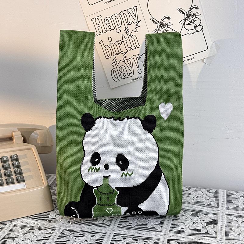 Kuanzhai Alley Souvenir: Chengdu Panda Grandpa Knitted Women's Tote Bag