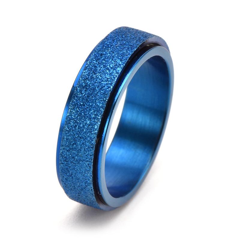 Unisex Titanium Steel Rotatable Matte Ring Stylish Couple Jewelry Fashion Accessory
