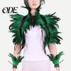 Feather Shawl Bracelet Set 1 Fake Collar with Wrist Ring Gothic Style Imitation Angel Wings Hollow Out Lace Unisex Model Stage Show Performance