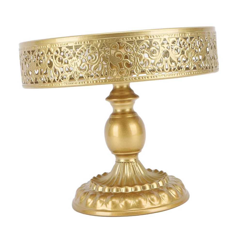 Dessert Stand Golden Cake Holder Lace Design Easy Assembly Round Treat Display for Party M