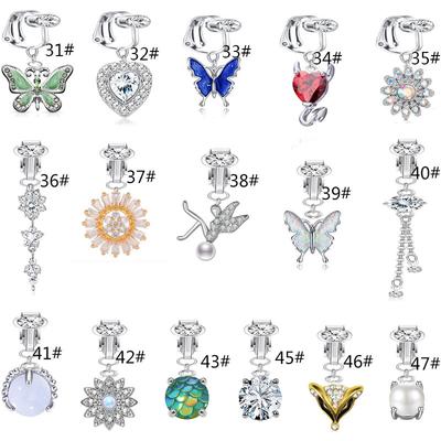 Wielostylowy wermikulit bez przekłutych kolczyków Pierścień do pępka podwójnego zastosowania fałszywy pierścień do pępka