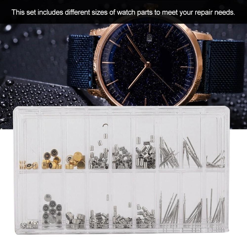 Full Set Mixed Set Watch Crown Tube Set Assortment Box Watch Stem Parts Watch Repairing Accessory Professional Repair