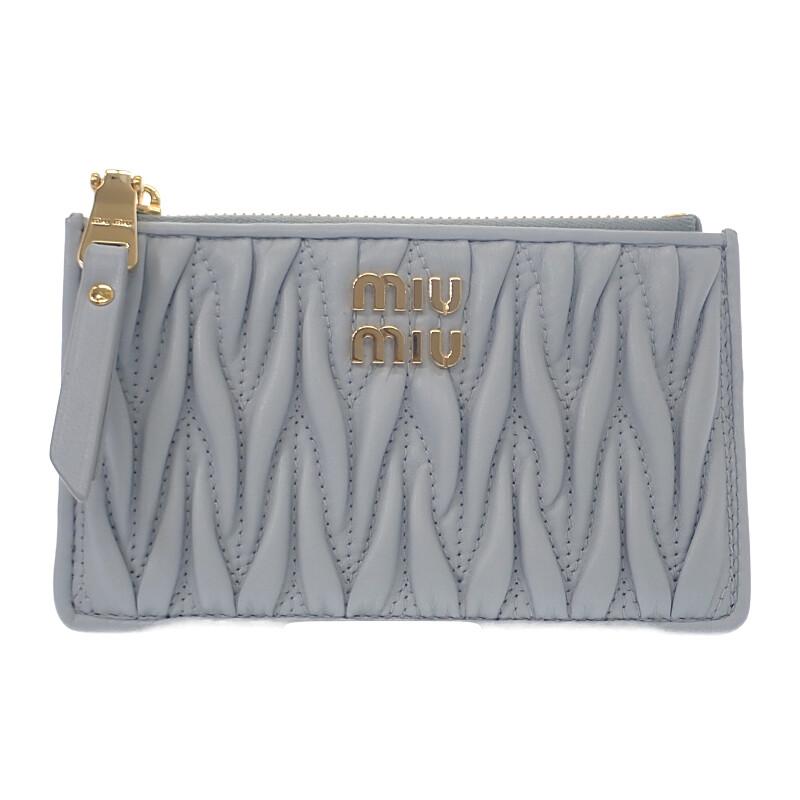 

MIUMIU 5MB06M_2FPP_F0164 Card Case pearl gray lambskin Women