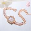 Fashion Small Square Watch with Diamond Inlaid Women's Watch Square Women's Quartz Watch Bracelet Watch