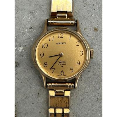 Used 1975 Vintage SEIKO Socie 21 Jewels Manual Wind Watch Gold Color