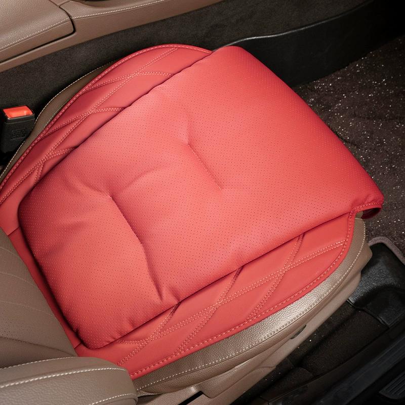 New Car Seat Cushion Waist Cushion for Most Cars Breathable and Ventilated Nappa Leather All Season Seat Cushion