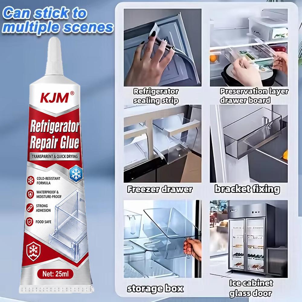 Refrigerator Drawer Repair Glue Cold Resistant Clear Adhesive for Fridge Crisper Bin Freezer Plastic Storage Box Crack Fix