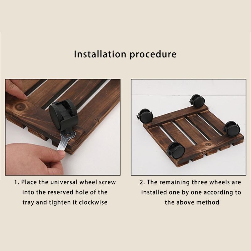 Carrello per Piante Robusto con Ruote Supporto Quadrato per Piante Supporto Rotante su Supporto per Piante da Interno Esterno Base Carrello