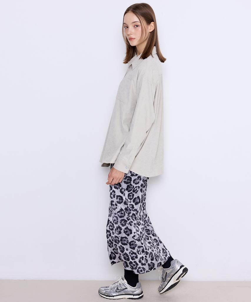 Manavis Seven Mermaid Half-Banding Skirt [Ash Leopard]