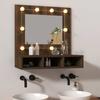 Vidaxl Cabinet With Mirror And LED Lighting, Brown Oak, 60X31.5X62 Cm