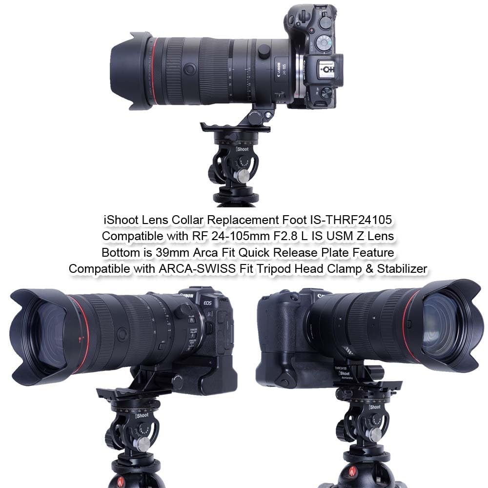 iShoot Camera Ring Tripod Lens Support Collar Compatible with Canon RF L IS USM Z Tripod Mount Ring Lens Bracket Collar Tripod Socket Compatible with