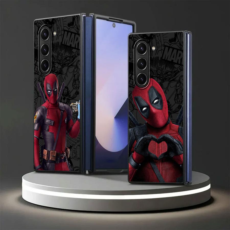 Back Phone Cover Case for Samsung Galaxy ZFold4 ZFold5 ZFold6 ZFold3 Z Fold 7 6 5 4 3 ZFold7 Marvel Deadpool