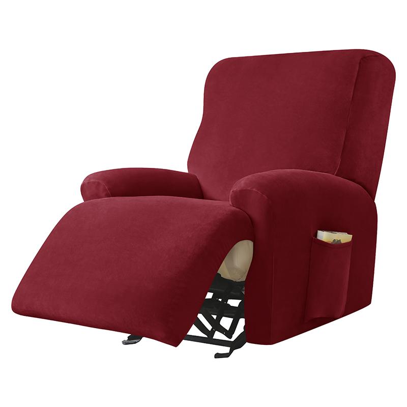 Velvet Stretch Sofa Cover Elastic Recliner Non-slip Furniture Chair Cover Protector Recliner Armchair Cover Home Decor