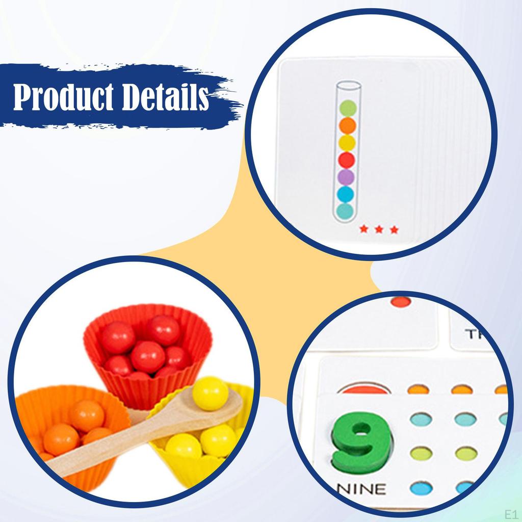 Counting and Color Sorting Toys Preschool Learning Activities,Portable,Fine Motor Skills Matching