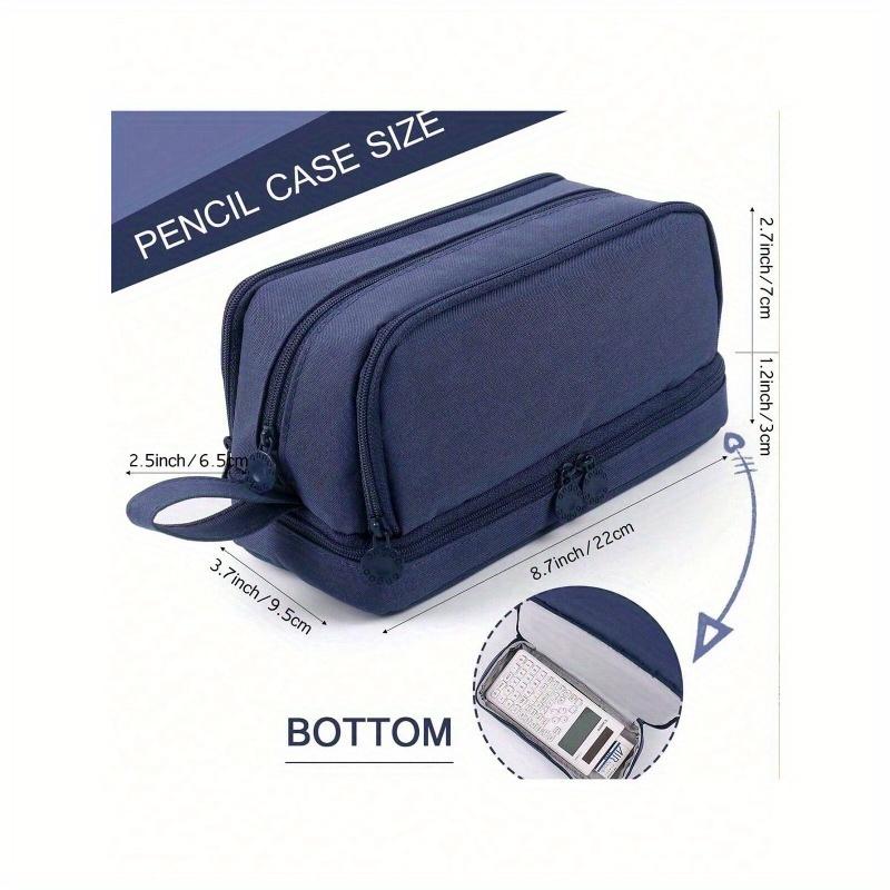 1 pieza Estuche grande para lápices, Bolsa de almacenamiento tipo caja con soporte de alta capacidad, Estuche para bolígrafos multicapa de gran capacidad, Organizador de escritorio Estuche para rotuladores/bolígrafos
