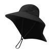 Panama Fishing Cap Anti UV Fisherman Hats Summer Sun Cap Wide Brim Bucket Hat Hat with Neck Cover