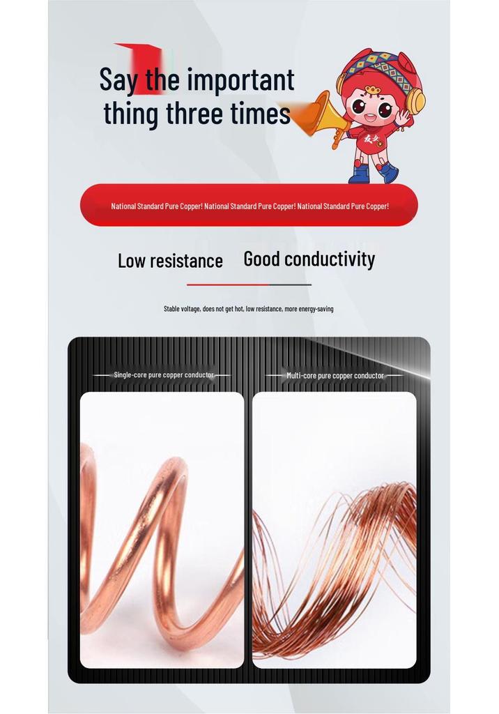 JiaYou Pure Copper RVVB/BVVB Soft Wire: 2.5, 1.5, 4, 6 Sq mm Single Strand Power Cord for Home