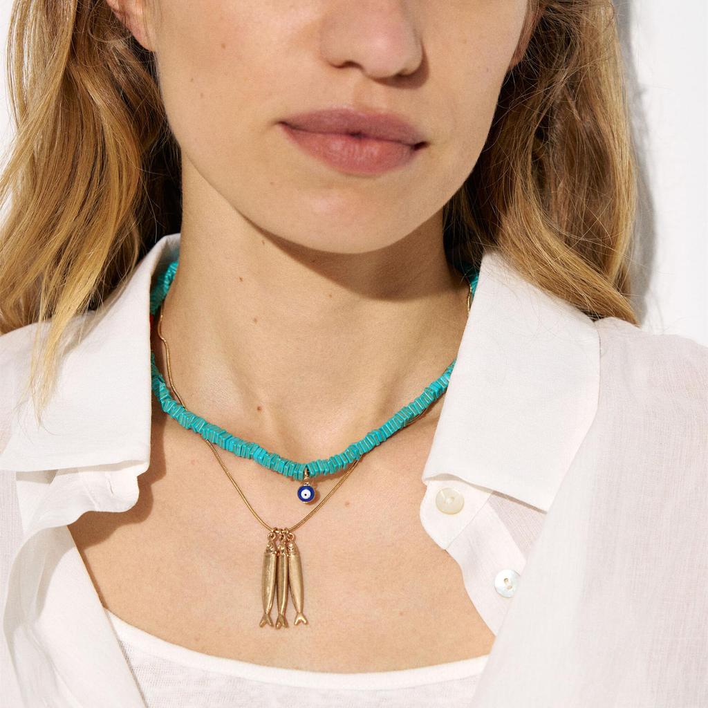 Copper Goldfish Shape Waterproof Pendant Necklace