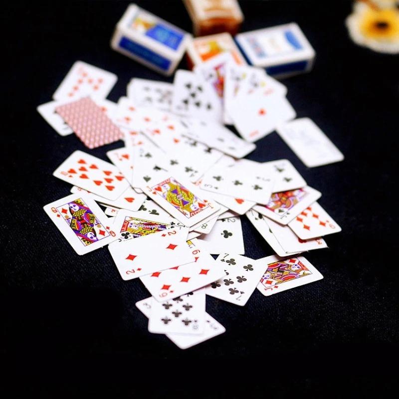 

Funny Cute Mini Playing Cards Poker Games Super Small Cards Spoof Gifts Travel Toys Prank Props Dollhouse Miniature Poker Card Medium