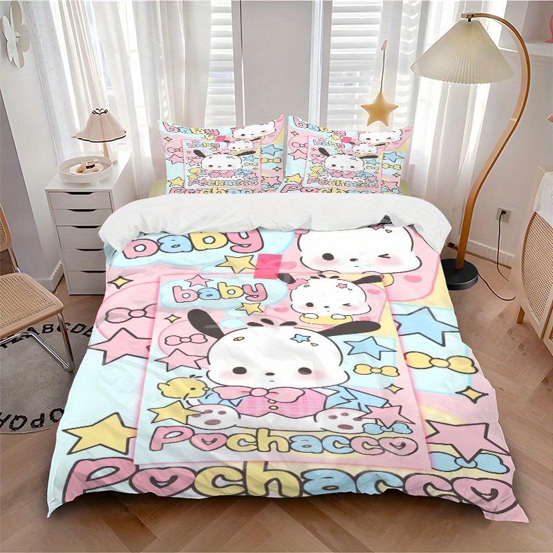 3pcs Sanrio Baby Pochacco Quilt Cover Set - Soft and Cozy Bedroom, Guest Room and Dorm Decorative Bedding 3-Piece Set 1 Quilt Cover + 2 Pillow Sh